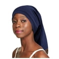thumbnail image 1 of Gorro de dormir de raso Dreadlock Tube para trenzas azul oscuro, 1 of 5