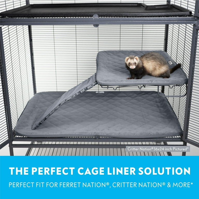 Paw Inspired Fitted Fleece Cage Liner Set for Ferret Nation Critter Nation Single Unit Bottom Pan Liner Ramp Cover Shelf Liner for Ferrets