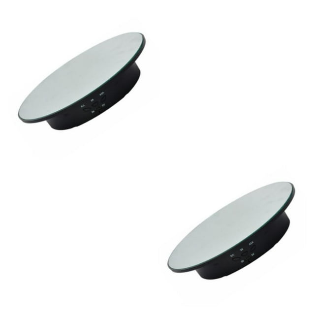 Maytalsory Versatile Rotating Display Stand for Jewelry and Shoes Adjustable and Practical Photography Degree Mirror Base Black 2Set