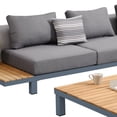 thumbnail image 4 of Polo Aluminum and Teak Wood Outdoor Coffee Table in Gray, 4 of 10