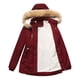 thumbnail image 2 of Abrigo largo cálido para mujer Sudadera con capucha Chaqueta de cuello Parkas de invierno delgadas Abrigos Fridja  po701, 2 of 8