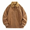 thumbnail image 6 of Miluxas Men's Winter Corduroy Jacket Thick Sherpa Fleece Lined Cotton Full Zip Warm Cargo Zipper Pockets Trucker Work thermal Coffee XL(XL), 6 of 9