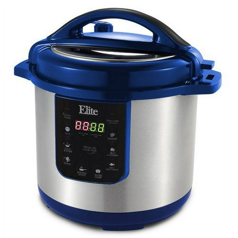 Elite Platinum 8Qt. Electric Stainless Steel Pressure Cooker w 9 Function Digital Display Cinnamon Red EPC 813C