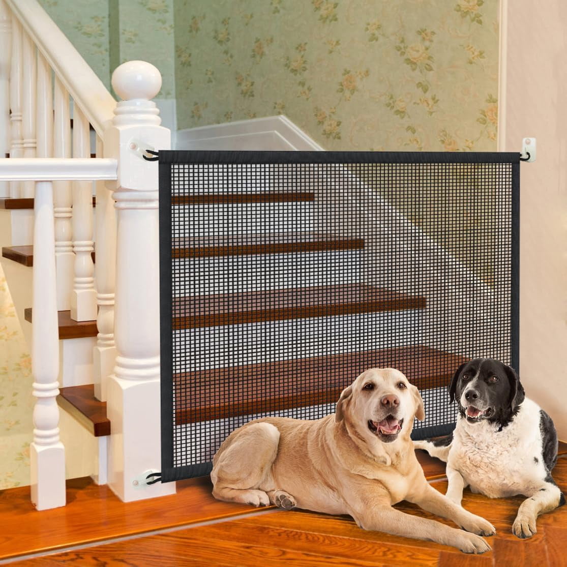 UniVerse Dog Gate for Stairs Pet Gates for The House: Dogs Screen Mesh Gate for Doorways Stairways Indoor 29 inches Tall, 41 inch Wide, Fits Openings 36'' to 39'' Wide