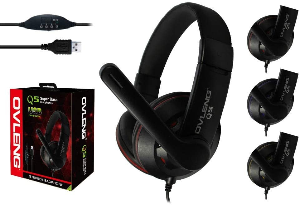 OVLENG Q7 USB Gaming Headset Headband Headphone With Mic And Volume