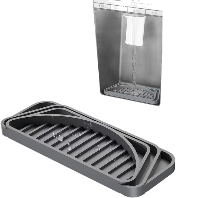 2 Pcs Plateau d'Égouttement pour Réfrigérateur, Plateau de Récupération d'Égouttement en Silicone Réutilisable, Distributeur d'Eau pour Réfrigérateur, Accessoires de Réfrigérateur Compatibles avec Ge, Whirlpool, Samsung Autres (03)