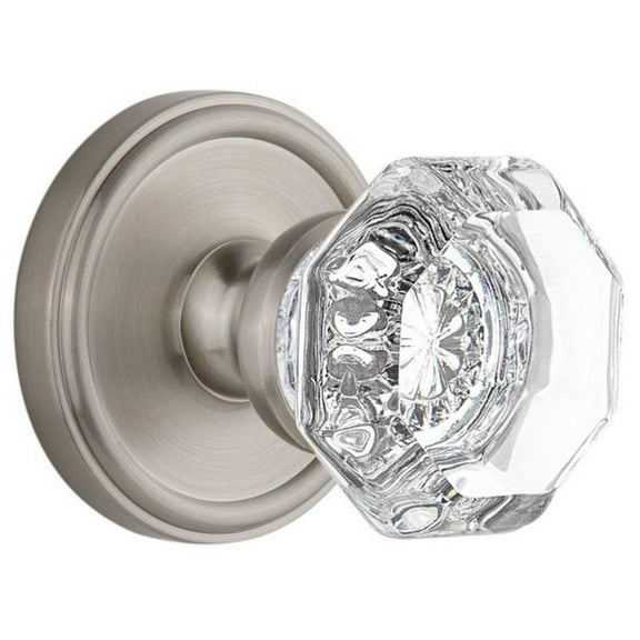 grandeur gs40-geochm-sn georgetown rosette with chambord knob, privacy, satin nickel finish