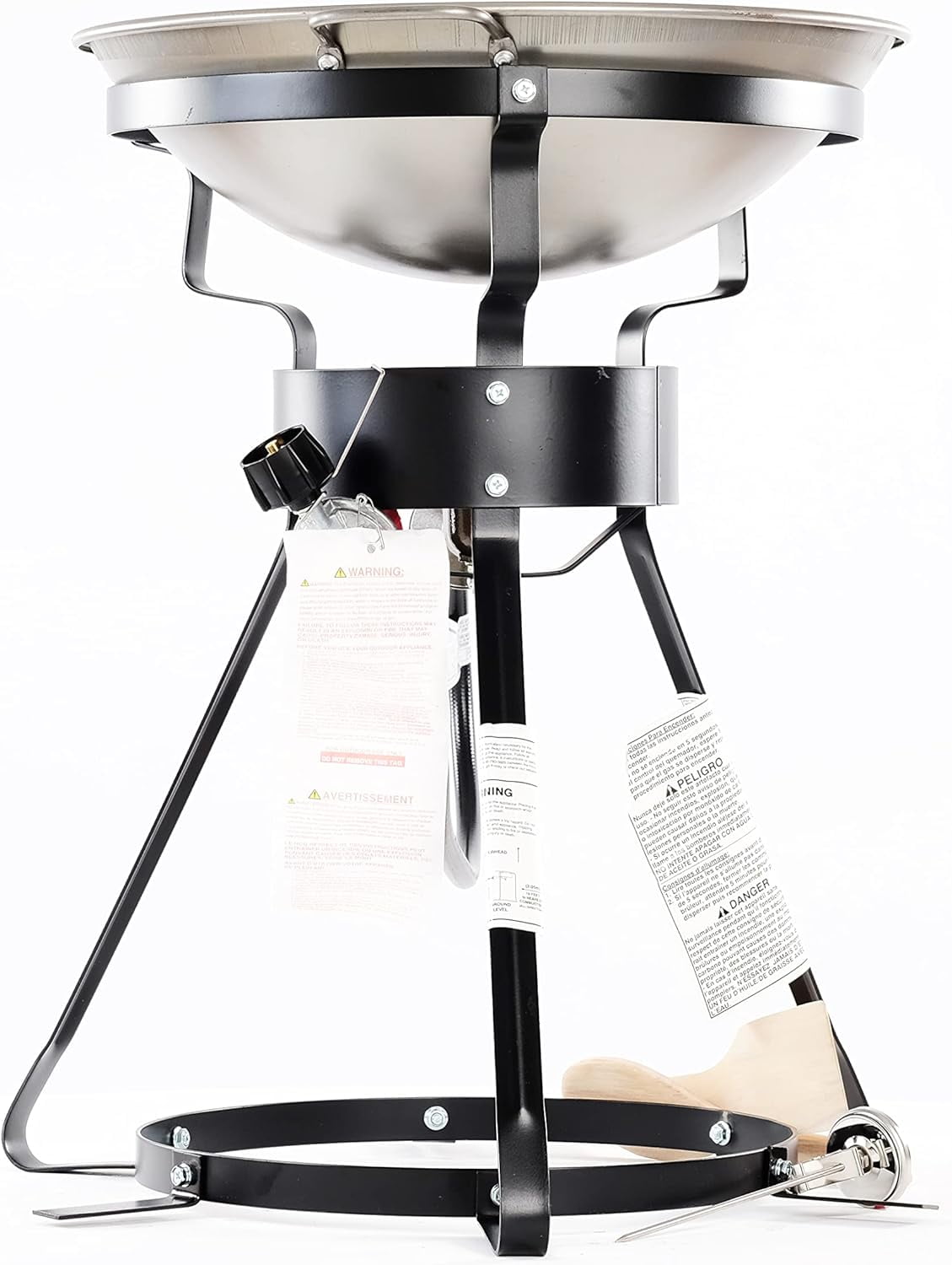 King Kooker 24″ Outdoor Propane Burner Cooker with Wok Stove Burner for Outdoor Cooking