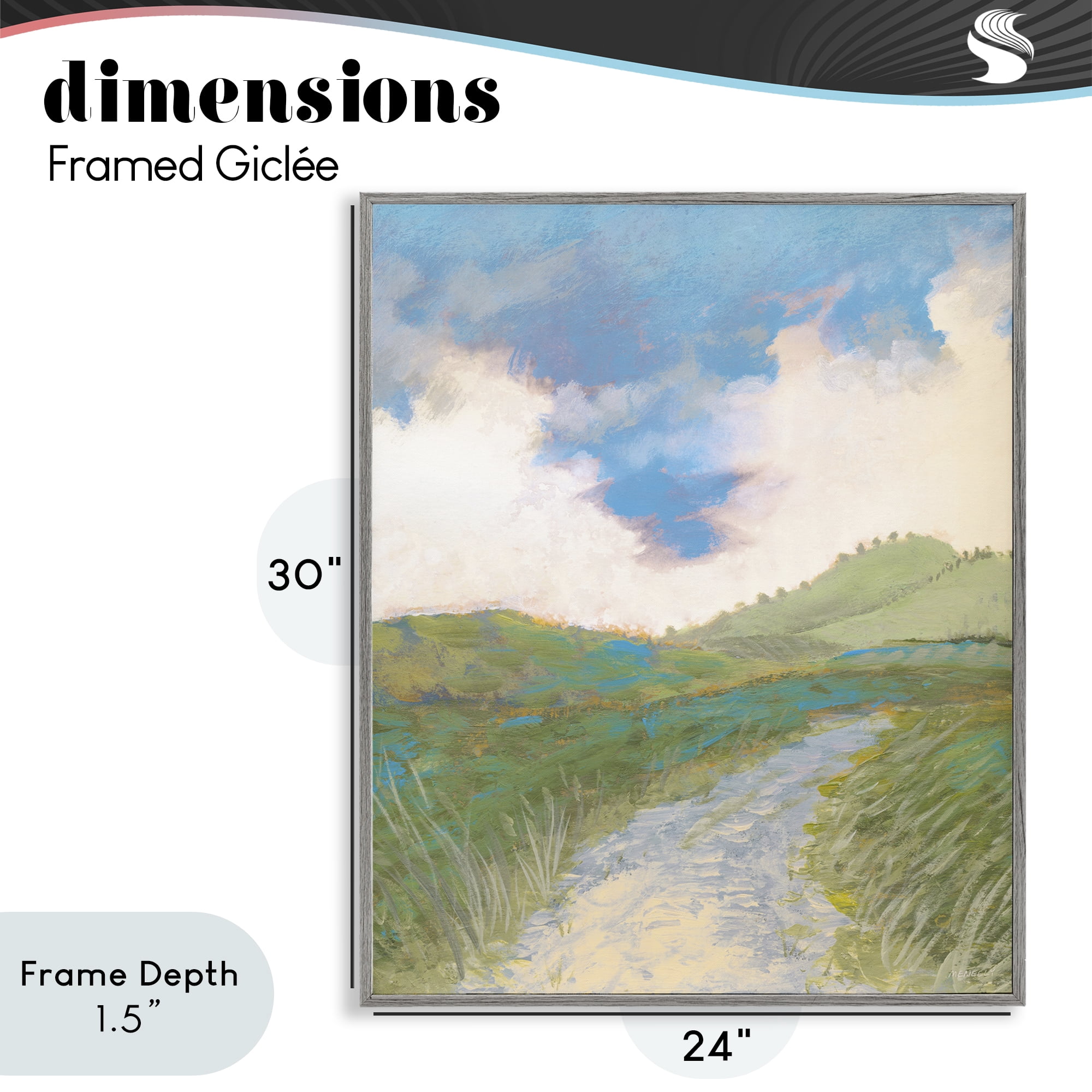 Stupell Industries Windy Path Impression Gray Framed Giclee Art, design by Dan Meneely