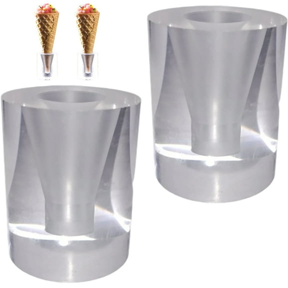 2-Pack Clear Acrylic Cone Holder – Waffle & Sushi Display Rack for Events