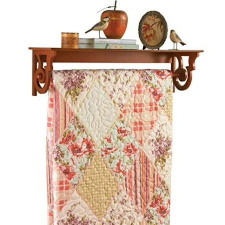 - Deluxe Quilt Rack with Shelf (Walnut)