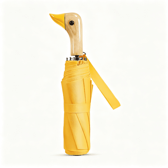 AOMRCOL Cute Duck Handle Umbrella - Compact Travel Yellow Duck Head Umbrella for Adults and Girls Cute Umbrella
