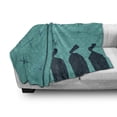 thumbnail image 3 of Airport Soft Flannel Fleece Throw Blanket, Abstract Creative Man Silhouettes Look Flight Paths, Cozy Plush for Indoor and Outdoor Use, 50" x 70", Seafoam Petrol Blue, by Ambesonne, 3 of 6