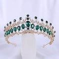thumbnail image 3 of Zhuge Tiara de boda para novia, diadema de princesa, corona nupcial, joyería para el cabello con diamantes de imitación de cristal, decoración para novia, cumpleaños, graduación, boda (blanco), 3 of 4