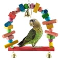 thumbnail image 2 of Juguete para pájaros, columpios para loros, columpio de madera con campana, juguete para masticar loros para periquitos, periquitos pequeños, pájaros Sunnimix Soporte de percha de pájaro loro, 2 of 7