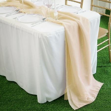 - BalsaCircle 22x80-Inch Extra Wide Premium Chiffon Table Top Runner - Wedding Party Reception Linens Dinner Event Home Decorations