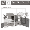 thumbnail image 5 of PETSCOSSET Chicken Coop with Run - 2-Story Wooden Chicken Tractor with Nesting Box - Gray, 5 of 9