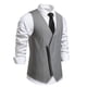 thumbnail image 2 of Hombres Sólida Moda Retro Cremallera Cuello en V Boda sin Mangas Tanques Blusa, 2 of 9