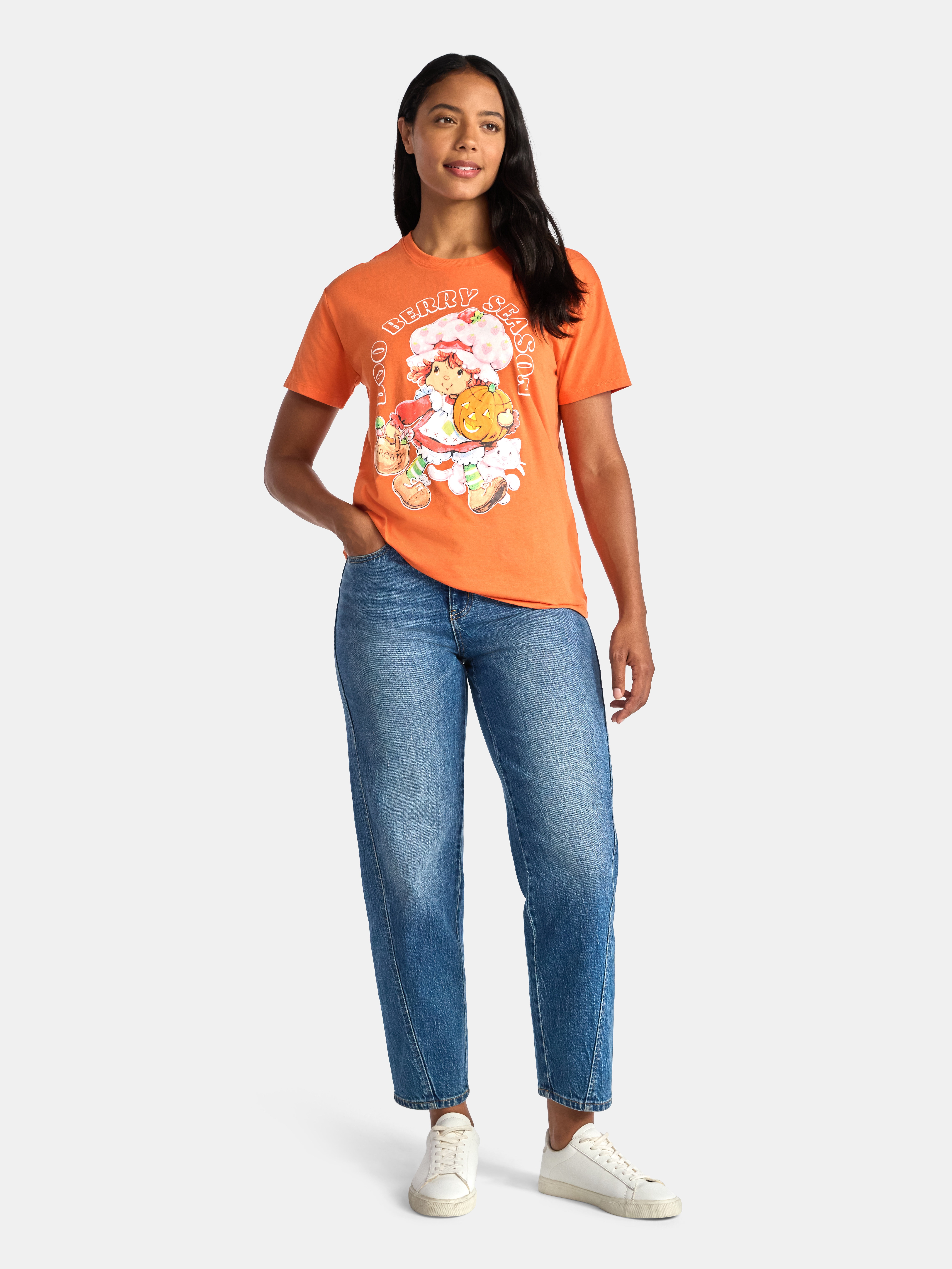 Strawberry Shortcake Women's Halloween Graphic Tee with Short Sleeves, Size XXS-XXL