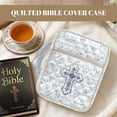 thumbnail image 3 of TSOVTHRID Cross Floral Print Bible Cases for Women Men, Bible Cover Case with Portable Handle, Lightweight Quilted Church Bag for Bibles Study Accessories, White Blue, 3 of 7