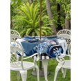 thumbnail image 4 of Outdoor Tablecloth with Umbrella Hole Zipper Christmas Round Tablecloth 60" Waterproof Outside Table Cloth Winter Blue Snowflakes Gnomes Black Plaid Patio Table Cover Tablecloths for Picnic Party, 4 of 8
