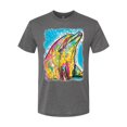 thumbnail image 2 of Wild Bobby Dean Russo Neon Colorfu Dolphin Animal Lover Men Premium Tri Blend Tee, Dark Heather, XX-Large, 2 of 5