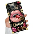 thumbnail image 5 of FKBRCL4U Compatible with iPhone 15 Pro Max Case, Glitter Red Rose Queen Leopard Lipstick Luxury Golden Decoration for Girl Women Soft TPU Shockproof Protective Hard PC Back, 5 of 7