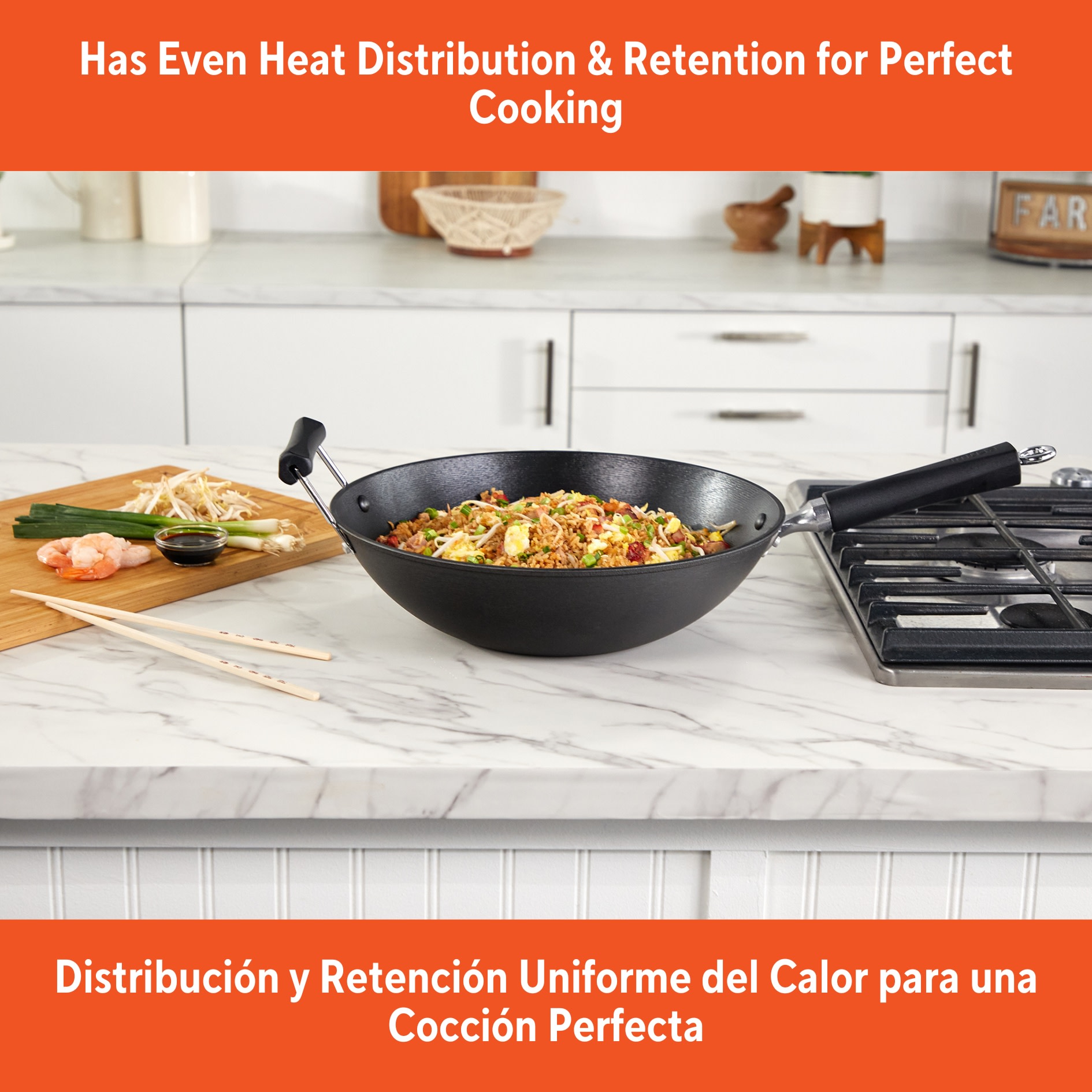 IMUSA 14-Inch Light Cast Iron Preseasoned Wok photo 4