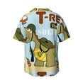 thumbnail image 2 of KLL Tyrannosaurus Rex the Soldier Print Men's Shirt Short Sleeve Button Down Summer Cuba Beach Shirts- 3X-Large, 2 of 7