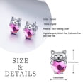 thumbnail image 6 of Midir&Etain Cat Love Earrings 925 Sterling Silver Cat Earrings Cute Animal Little Cat Earrings Cat Jewelry Gifts Women's Allergic Earrings Suitable for Sensitive Ears（Pink）, 6 of 7