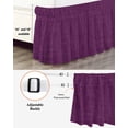 thumbnail image 3 of Purple Burlap Texture Bed Skirt Cal King Size, Farmhouse Vintage Purple Wrap Around Bed Skirting with Adjustable Elastic Strap, Dust Ruffled Pleated Bedskirts 16 Inch Drop for Bedroom Cal King Beds, 3 of 9