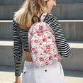 thumbnail image 5 of Honeii Rose Flowers Print Canvas Backpack for School & Outdoor,Laptop Excursion Backpack,Notebook School Bookbag For Men Women,for Work, Travel, and Everyday Use-Small, 5 of 5