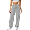thumbnail image 2 of ZHYou No Boundarie Womens Cuffed Sweatpants Full Elastic Drawstring Waist Loose Soft Casual Jogger Pants with Pockets,Gray,Size M, 2 of 6