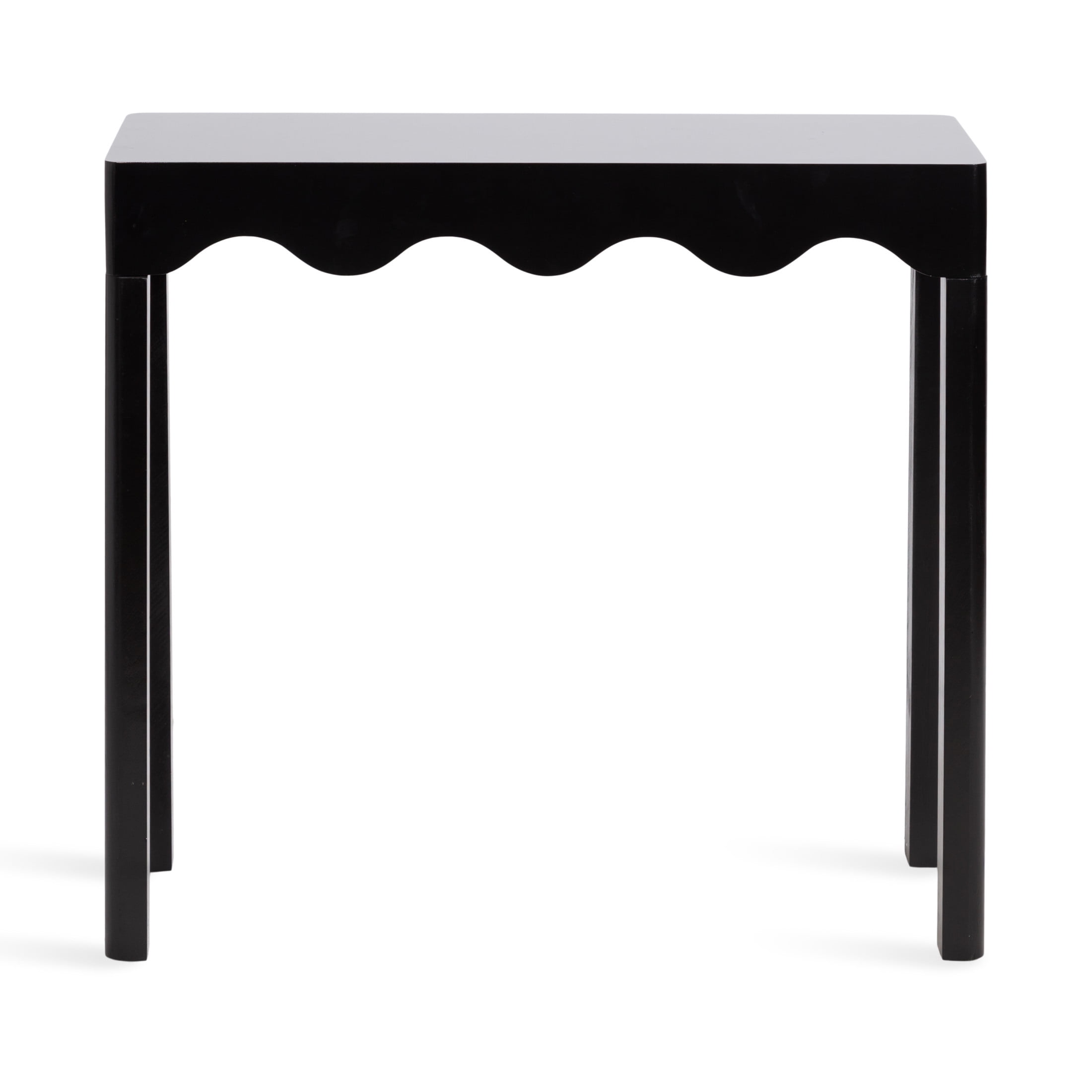 Kate and Laurel Maida Modern Rectangle Wooden Wavy Console Table, 32 x 12 x 30, Black, Transitional Decorative Entryway Table with Wavy Apron for Entry Decor Option