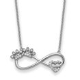 thumbnail image 1 of Diamond2Deal Collier en Argent Sterling 925 Rhodié CZ Furr Ever 18 Pouces pour Femmes 18 Pouces, 1 of 5