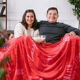 thumbnail image 2 of Chanasya Love You Gift Throw Blanket - Super Soft Plush Fleece Hugs Kisses Thinking of You Anniversary Gift Throw- for Women Men Girlfriend Boyfriend Husband Wife (50x65 Inches) - Red Blanket, 2 of 3