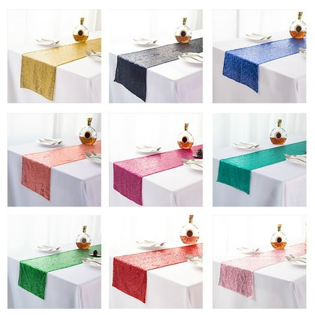 

XDian Sequins Star Embroidery Tablecloth Table Runner Dining Room Home Buffet Decor