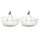 thumbnail image 1 of 4X Manejar de Madera Cesta Retro de Metal Portátil Multifunción Frutas Vegetales Huevo Comestibles PráCtico Almacenamiento Cesta Organizador Blanco, 1 of 5