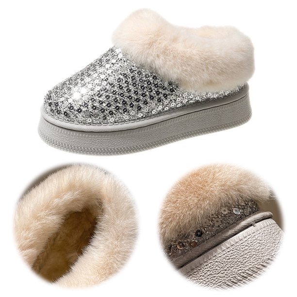 Botas Nieve Casa Forro Piel Sintética para Mujer Antideslizante Interiores Y Exteriores