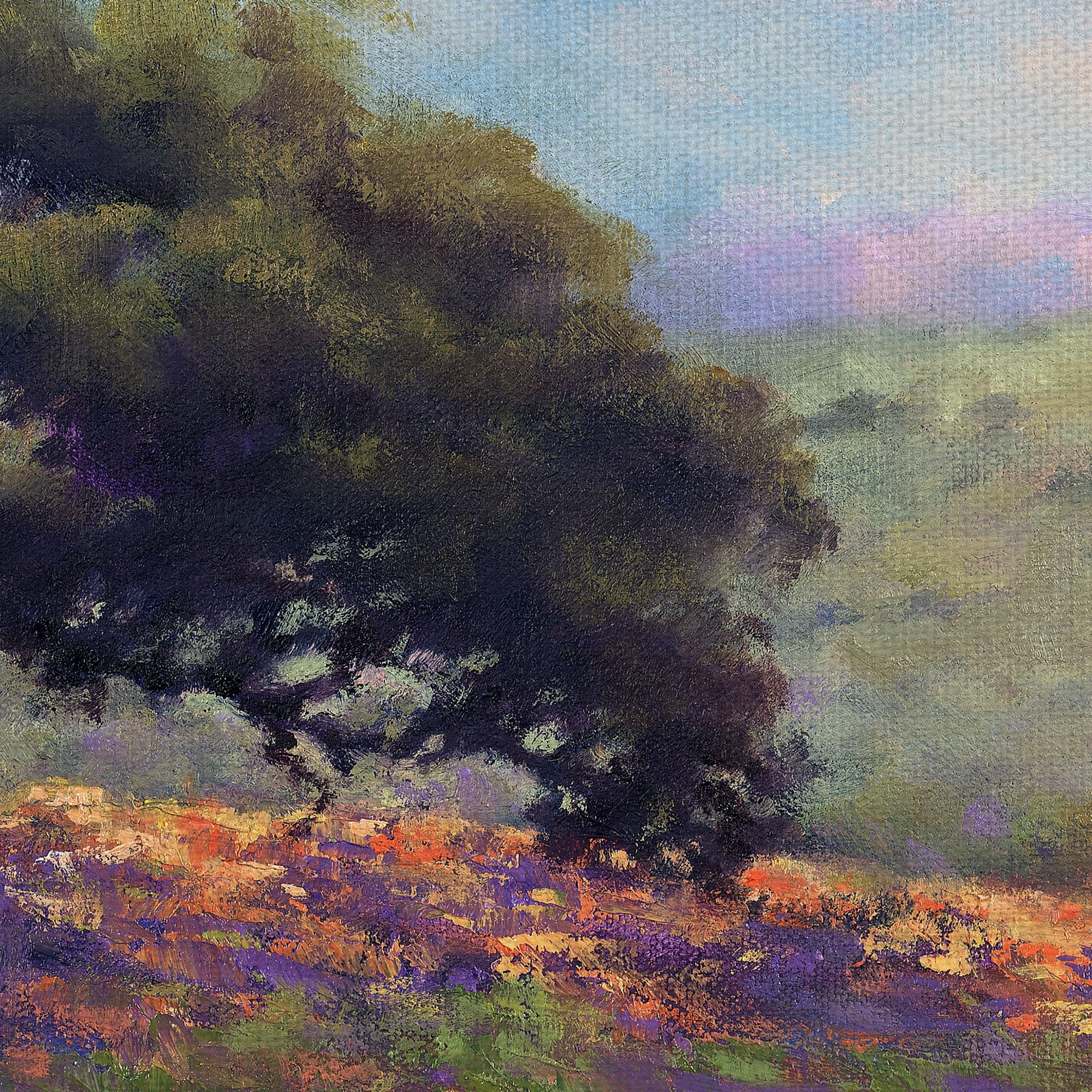 Masterpiece Art Gallery Colorful Poppy Hillside Landscape by Alice Weil Canvas Art Print 30" x 40"