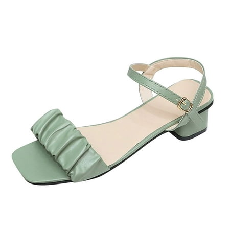 

Mackneog Sandals For Women Ladies Chunky Heel High Heel Fish Mouth Sandals Gift on Clearance