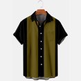 thumbnail image 2 of CHOK Haut d'Été pour Hommes Col Chemise Coton Lin Mode Haut Décontracté Ample à Manches Courtes Chemisier, 2 of 4