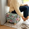thumbnail image 3 of TSOVTHRID Vintage Peony Flower Print Ottoman Cover Square Slipcovers, Stretch Footrest Stool Cover for Ottoman Square, Soft Foot Stool Covers Protector with Nonslip Elastic Bottom, 3 of 7
