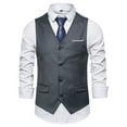 thumbnail image 2 of JLFKNG New Suit Vest Men's Solid Color Casual Business Single Suitable For Vacation, 2 of 4
