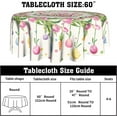 thumbnail image 2 of Floral Coloring Round Easter Tablecloth, Spring Pink Tulip Flower Table Cover Kitchen Dining Room Dinner Easter Eggs Tablecloth Party Decorations Stain Resistant Round 60", 2 of 6
