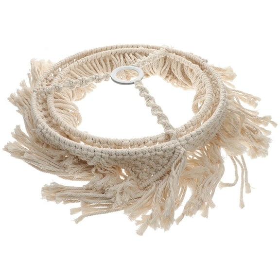 ROSENICE Macrame Light Cover Cotton Woven Lampshade Beige 1Set 13.76x9.82in