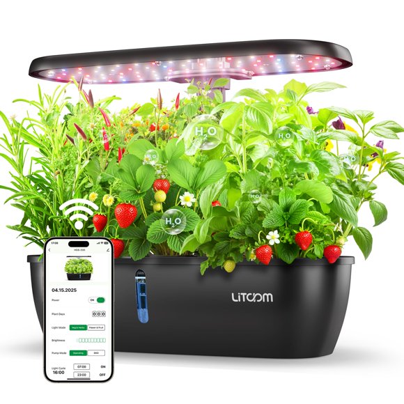 Sistema hidropónico inteligente Planter Litokam, 15 cápsulas, WiFi
