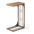 thumbnail image 1 of Hodedah Metal Frame Wood Top Over the Sofa Side Table in Bronze Finish, 1 of 4