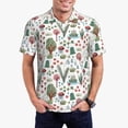 thumbnail image 2 of Balery Frog and Forest Plants Printed Men’s Short Sleeve Polo Shirt, Midweight Men's Shirt,Golf Polo shirts -Medium, 2 of 8