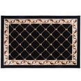 thumbnail image 1 of Skid-Resistant Carpet Indoor Area Rug Floor Mat – Traditional Lattice with Floral Border – Ebony Black – 6 Ft. X 9 Ft., 1 of 6